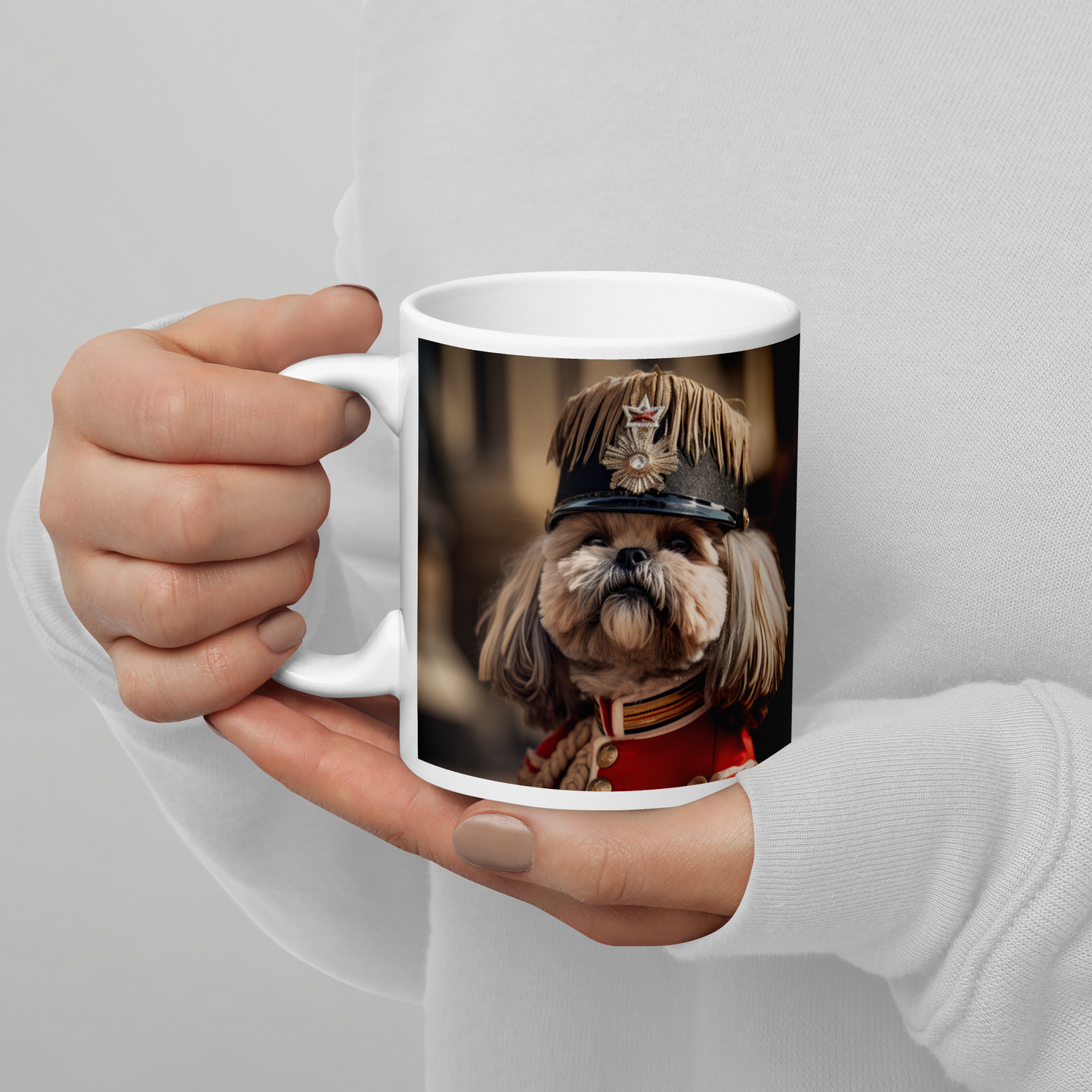 Shih Tzu BritishRoyalGuard White glossy mug