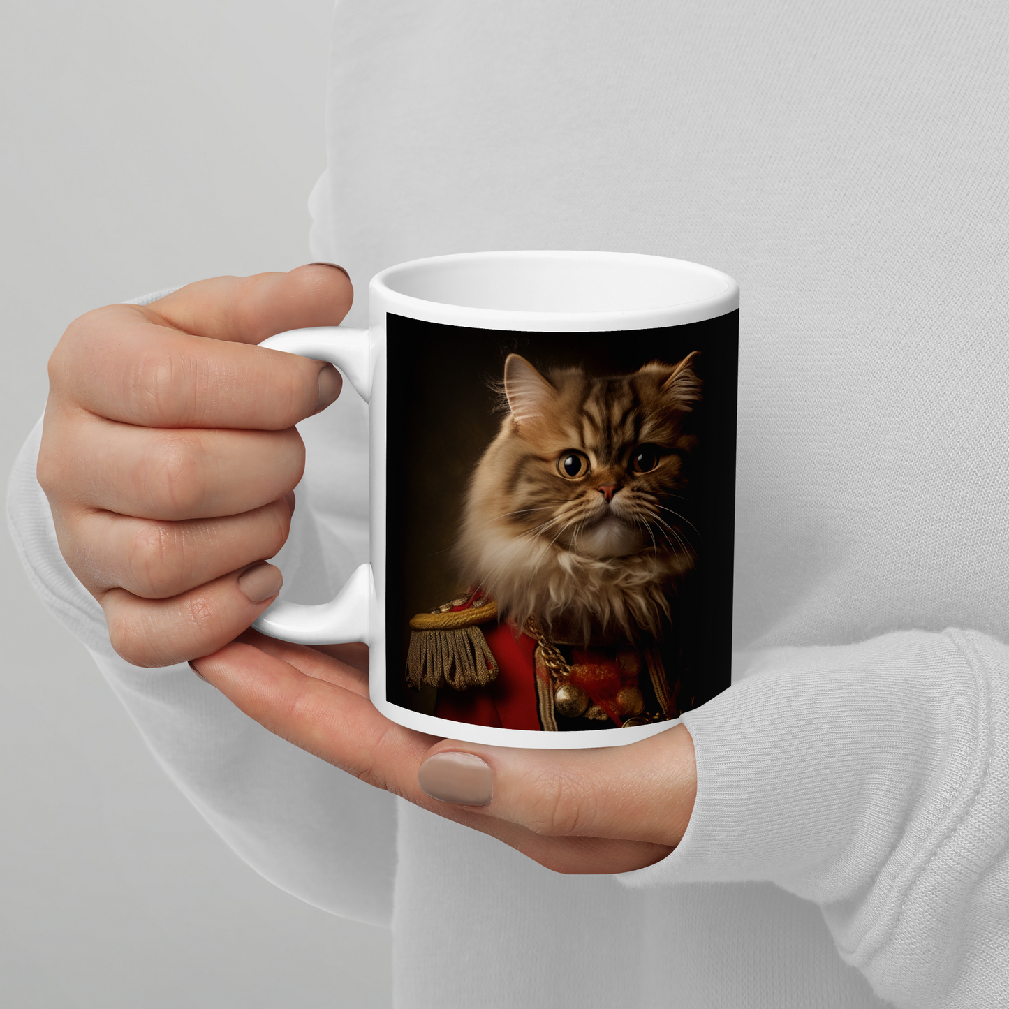 Maine Coon BritishRoyalGuard White glossy mug