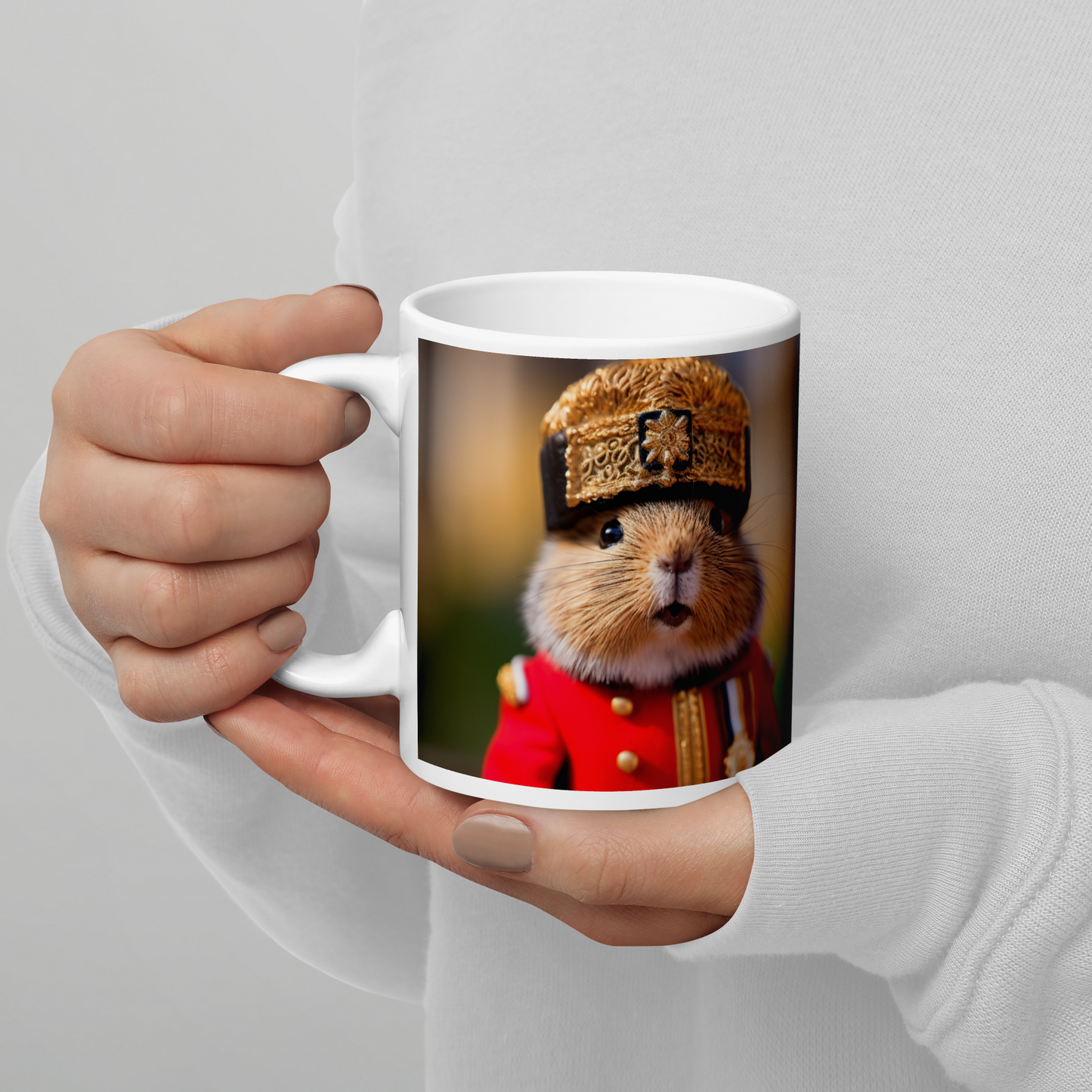 Guinea Pigs BritishRoyalGuard White glossy mug