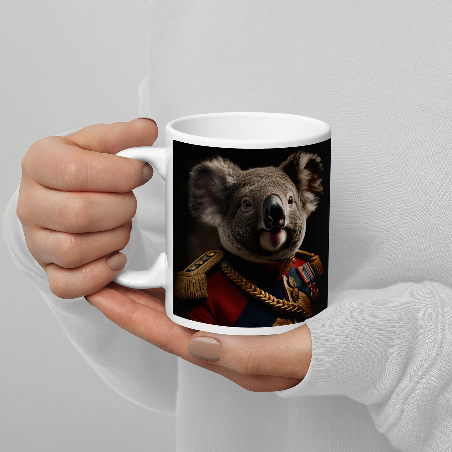 Koala BritishRoyalGuard White glossy mug