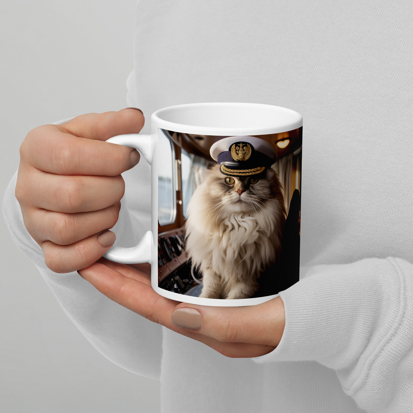 Persian CruiseShipCaptain White glossy mug