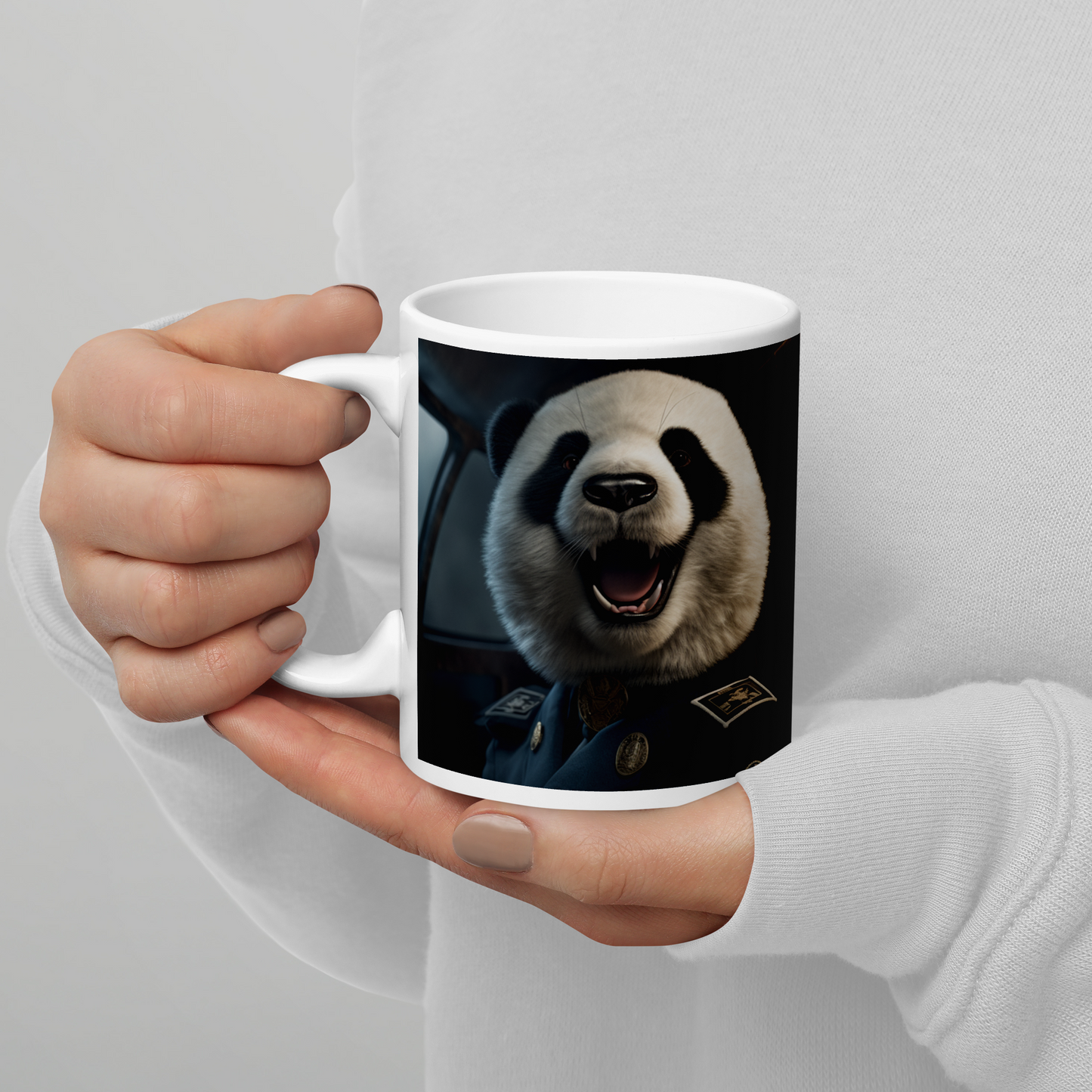 Panda CruiseShipCaptain White glossy mug