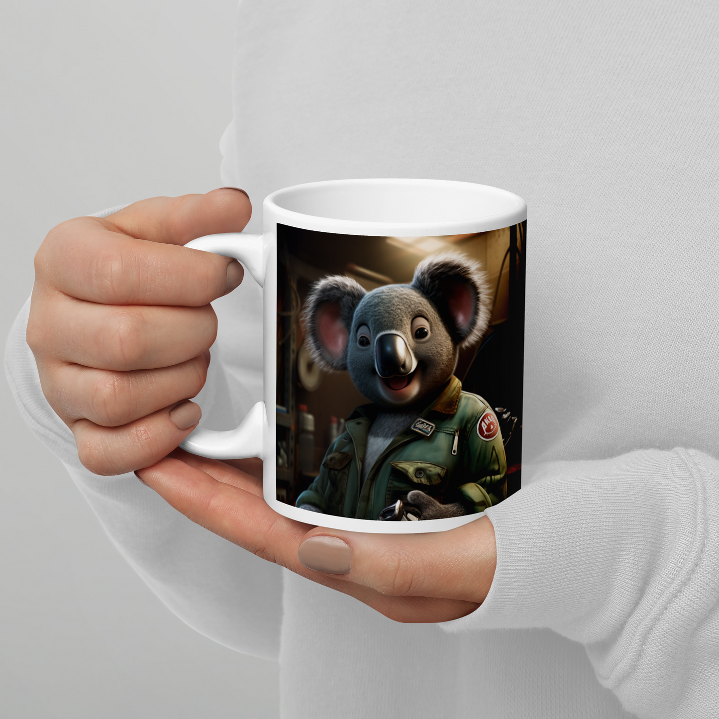 Koala AutoMechanic White glossy mug