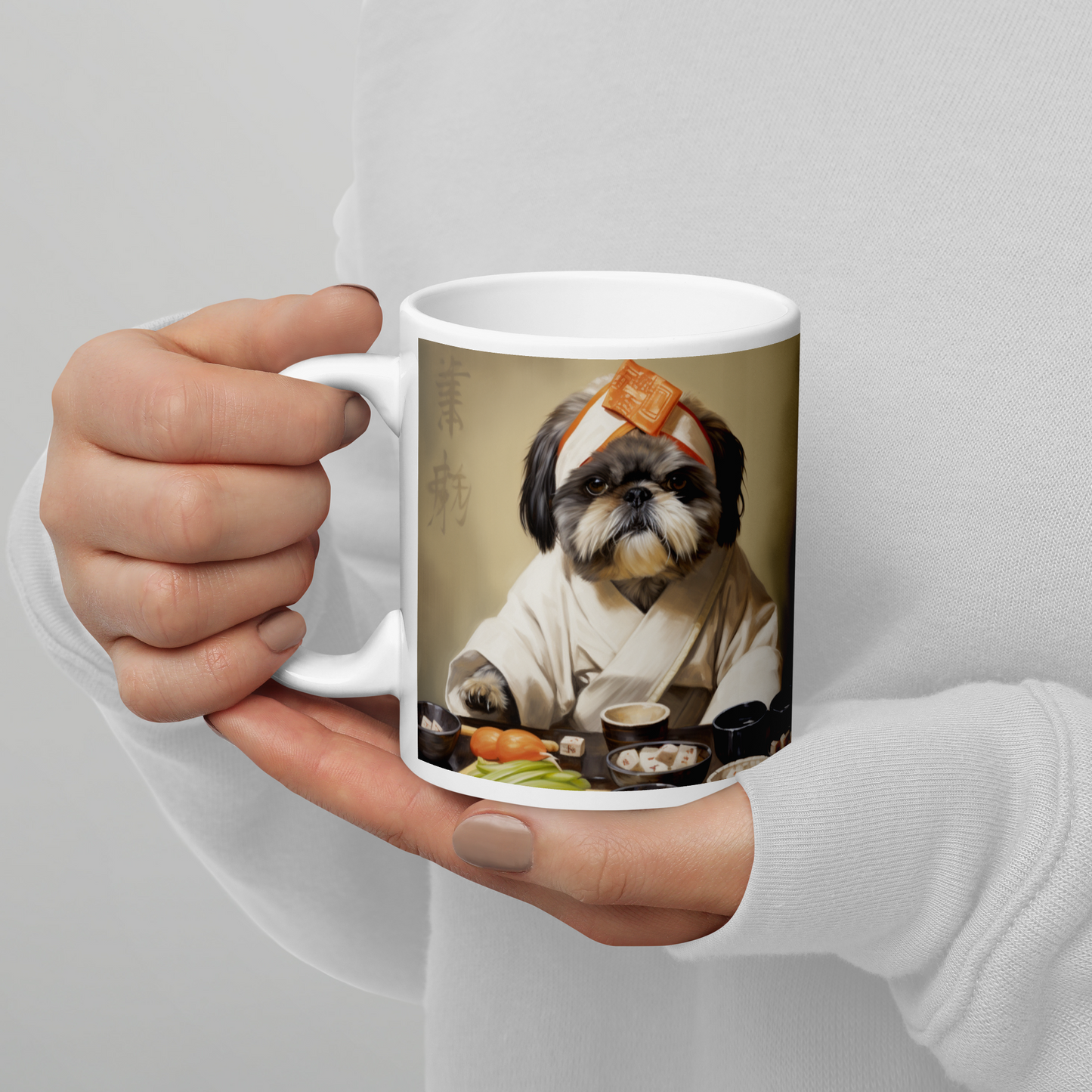 Shih Tzu Chef White glossy mug