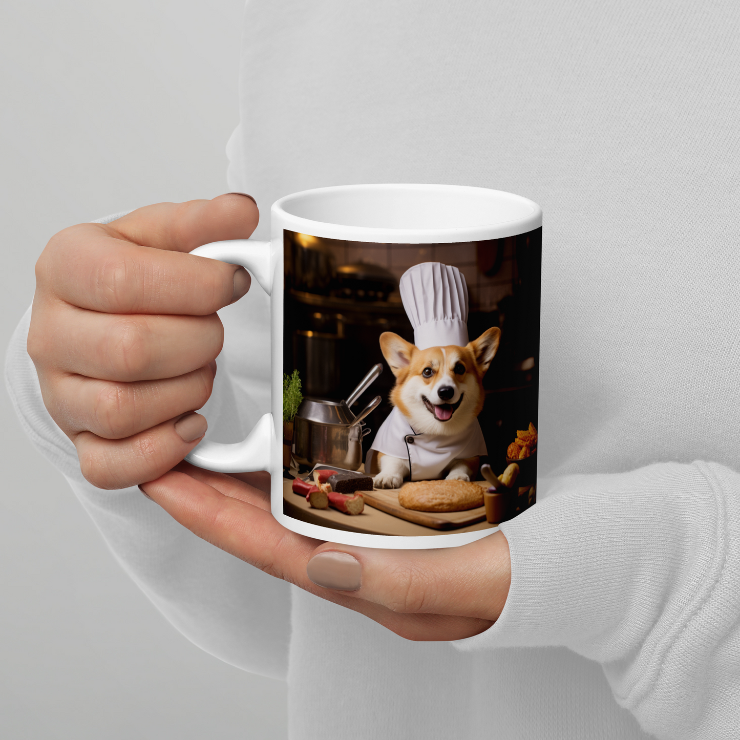 Pembroke Welsh Corgi Chef White glossy mug