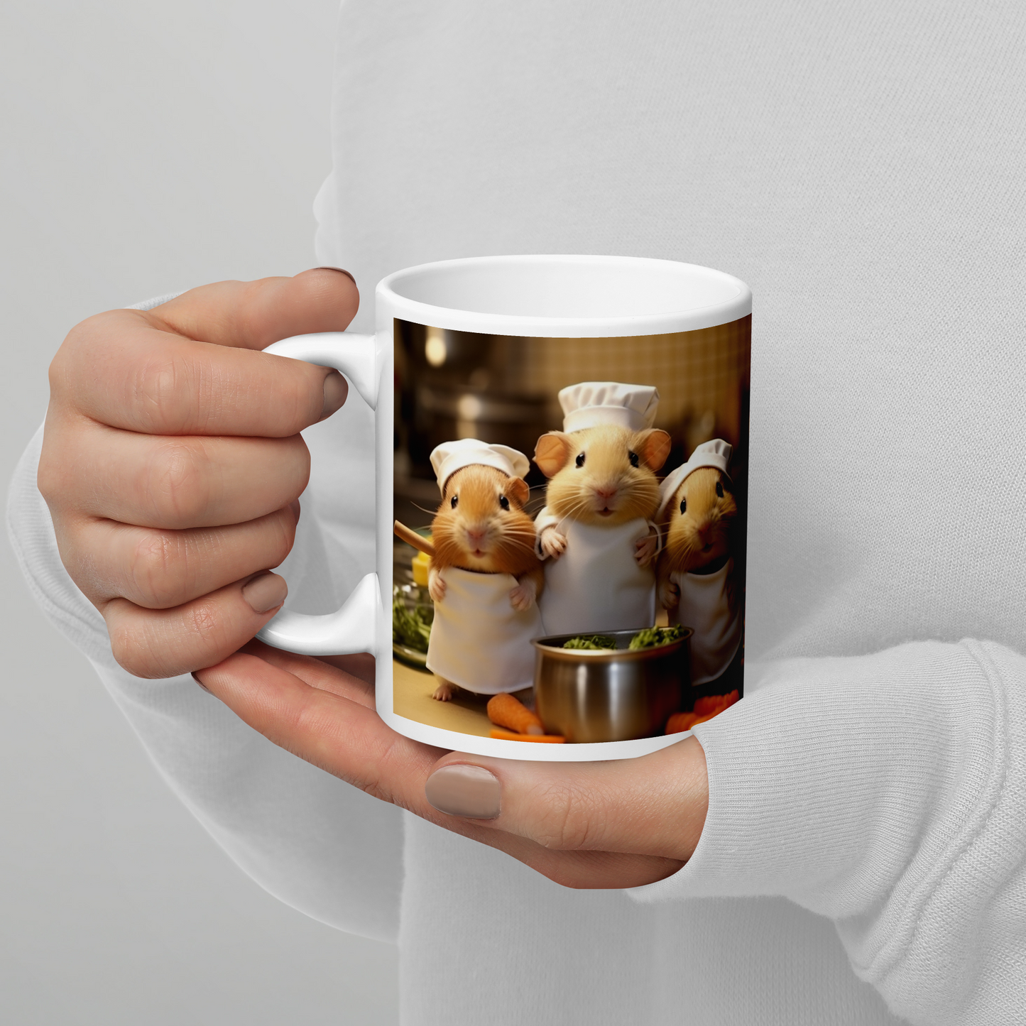 Guinea Pigs Chef White glossy mug