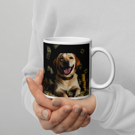 Labrador Retriever Millionaire White glossy mug