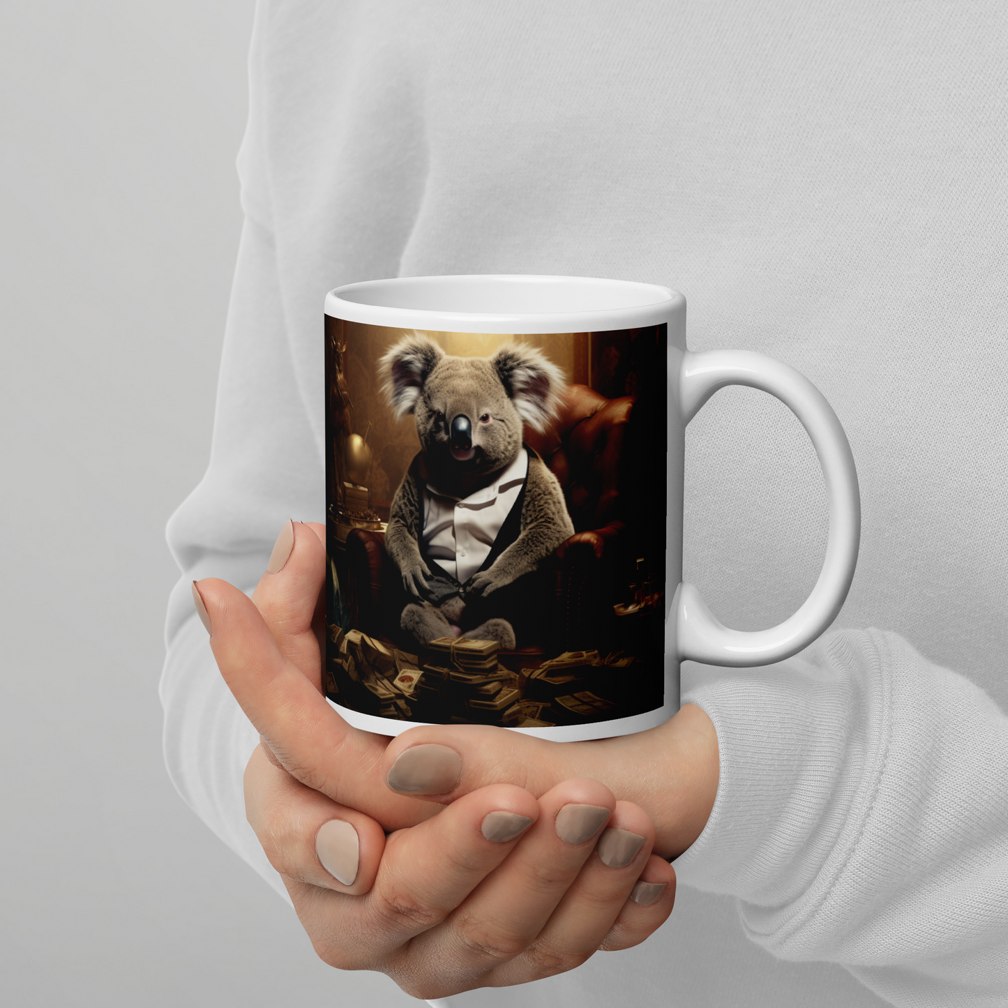 Koala Millionaire White glossy mug