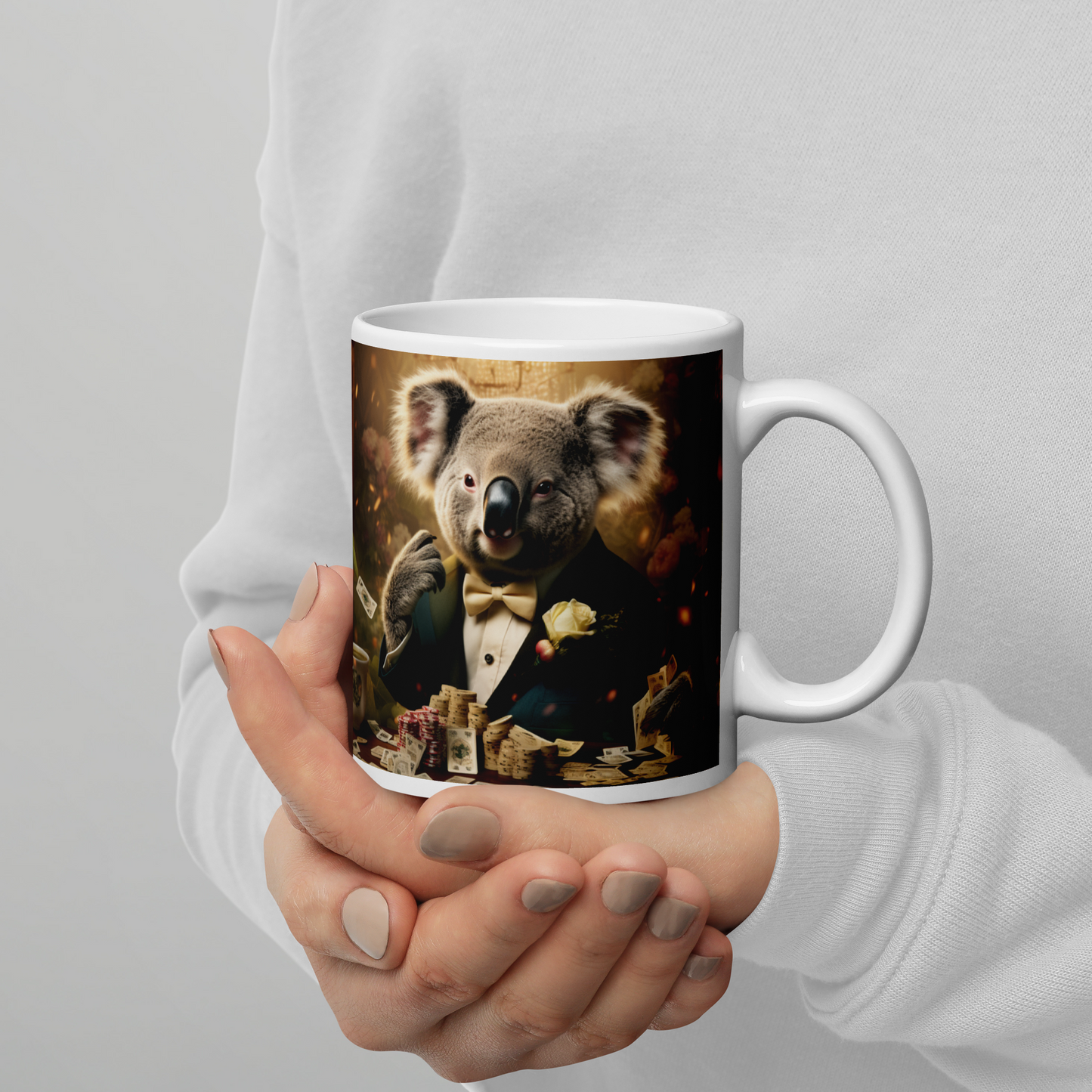 Koala Millionaire White glossy mug