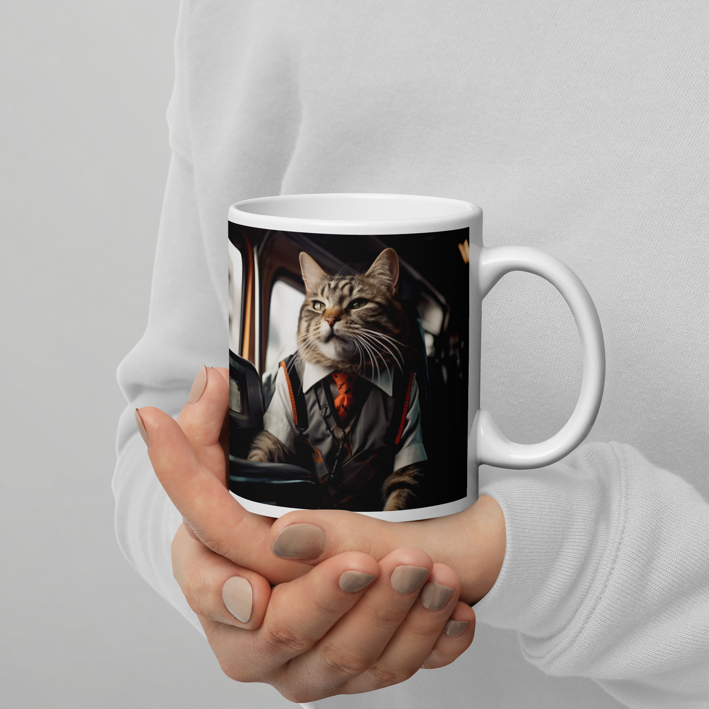 Bengal Bus Driver White glossy mug