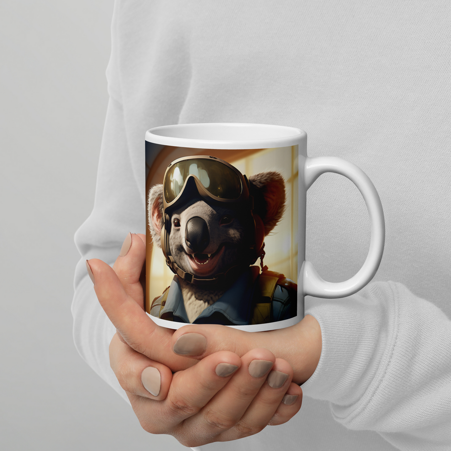 Koala Airline Pilot White glossy mug