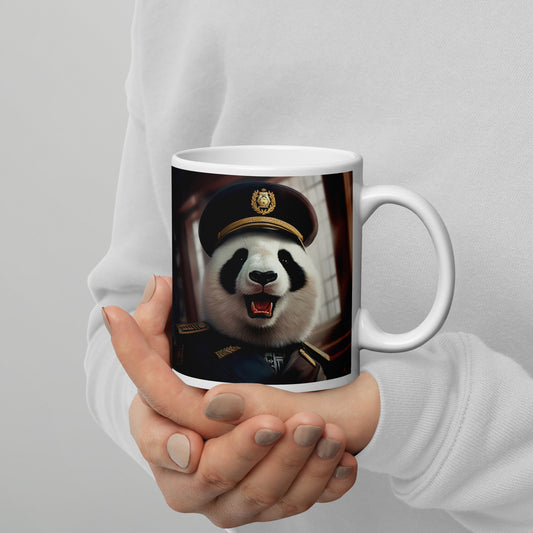 Panda Airline Pilot White glossy mug