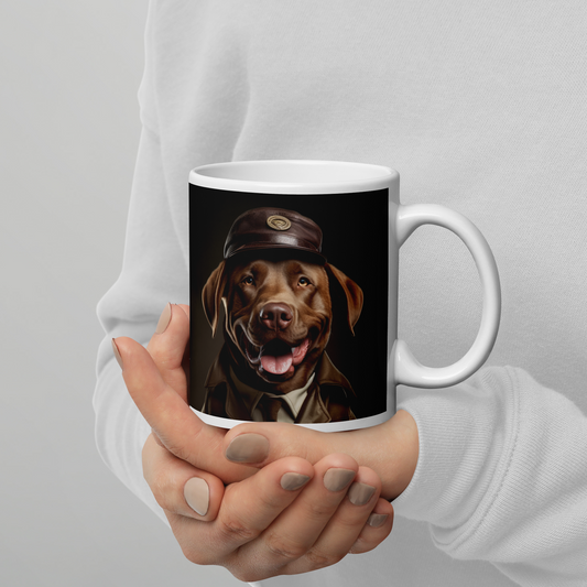Labrador Retriever Detective White glossy mug