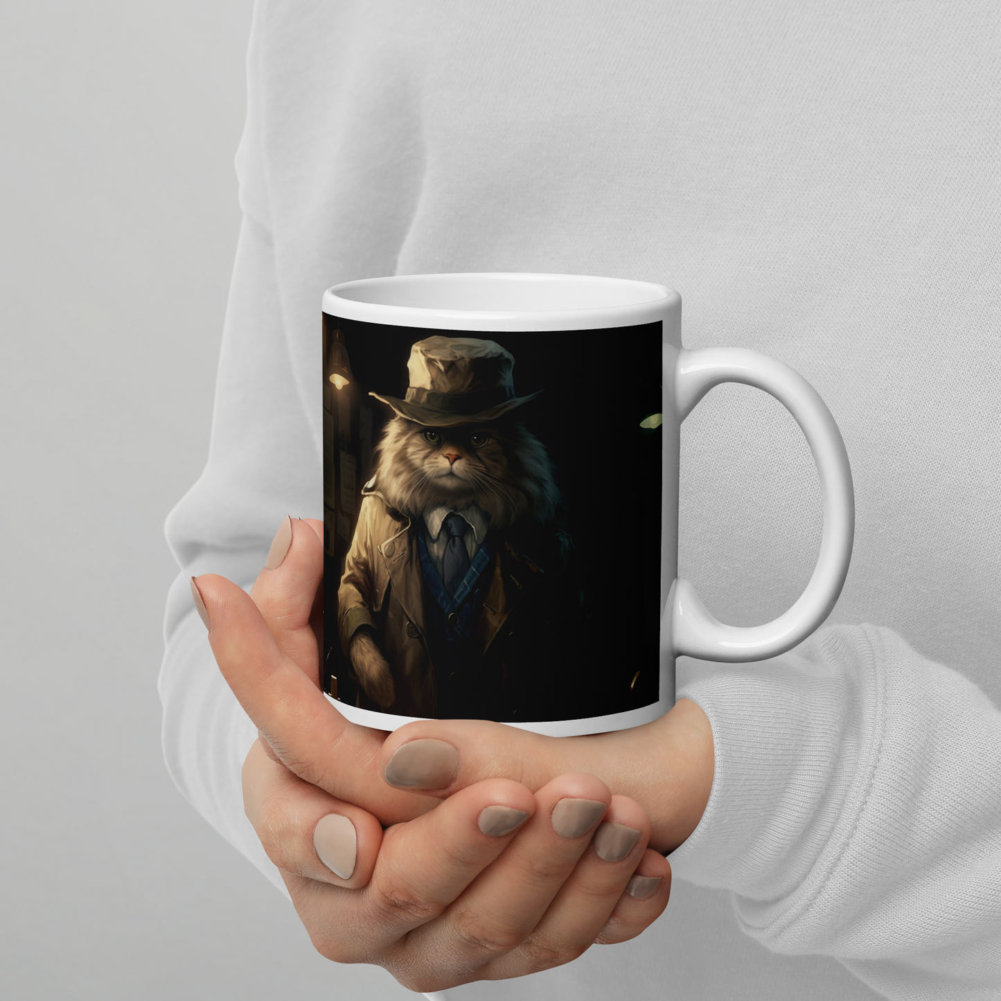 Persian Detective White glossy mug