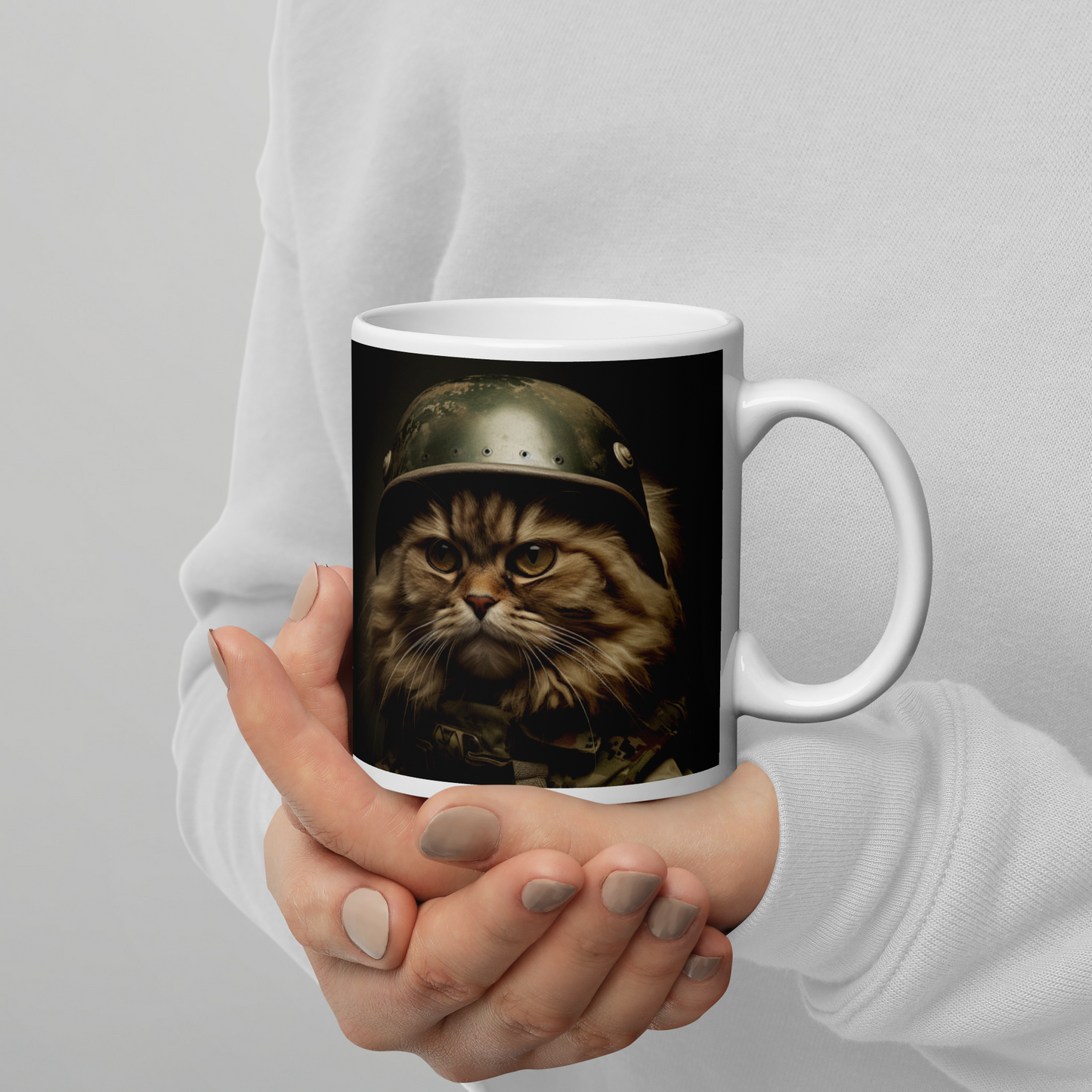 Persian Military Person White glossy mug