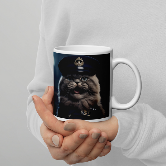 Persian Police Officer White glossy mug
