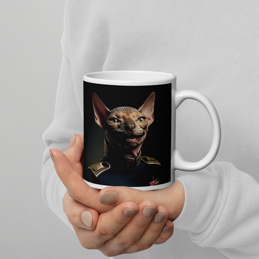 Sphynx Police Officer White glossy mug