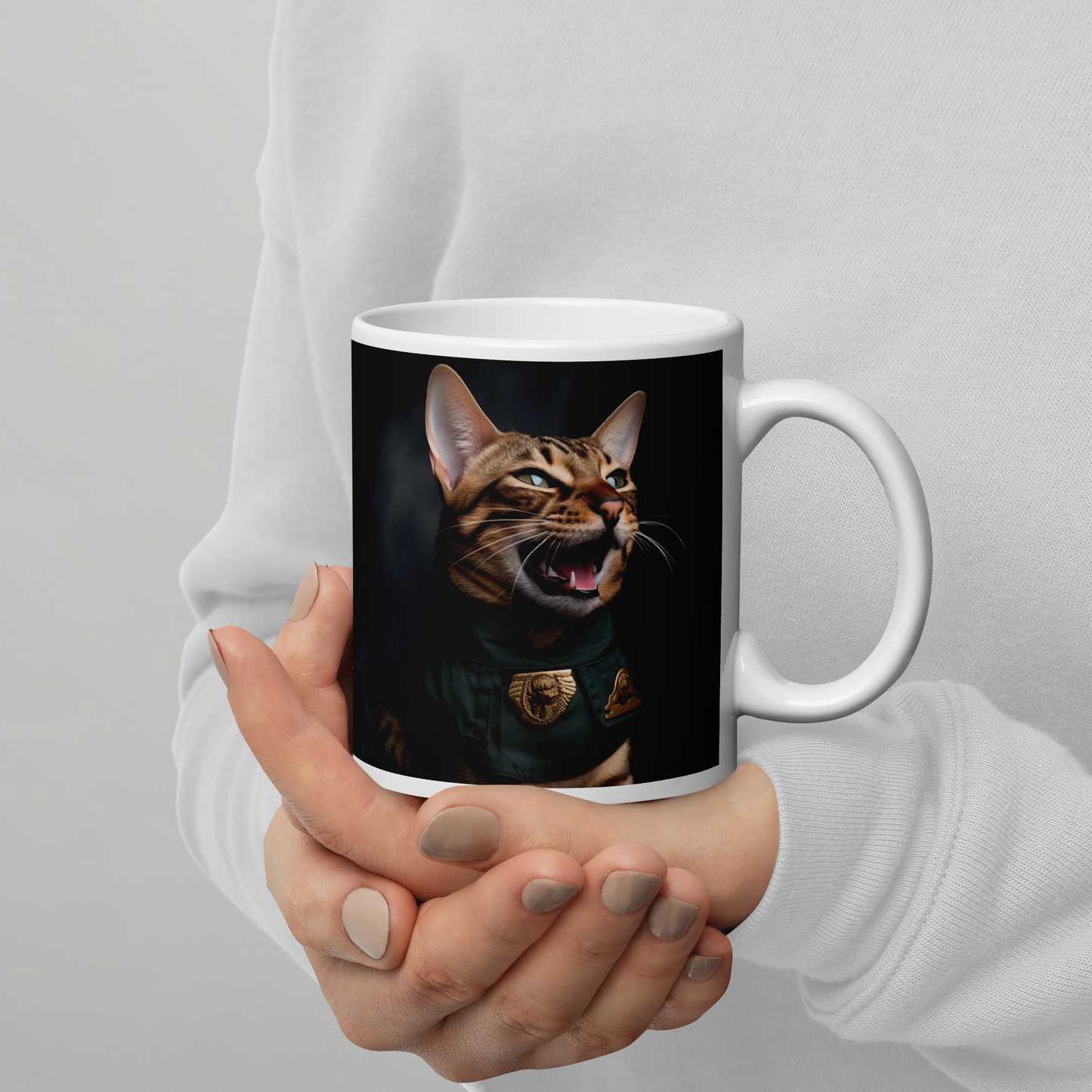 Bengal Police Officer White glossy mug