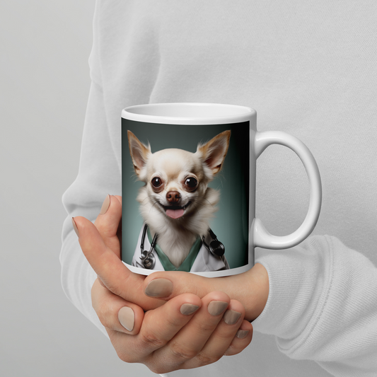 Chihuahua Doctor White glossy mug