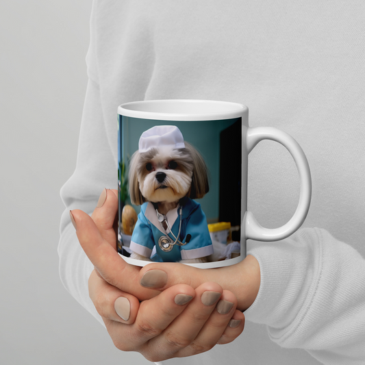 Shih Tzu Doctor White glossy mug