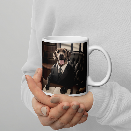 Labrador Retriever Lawyer White glossy mug