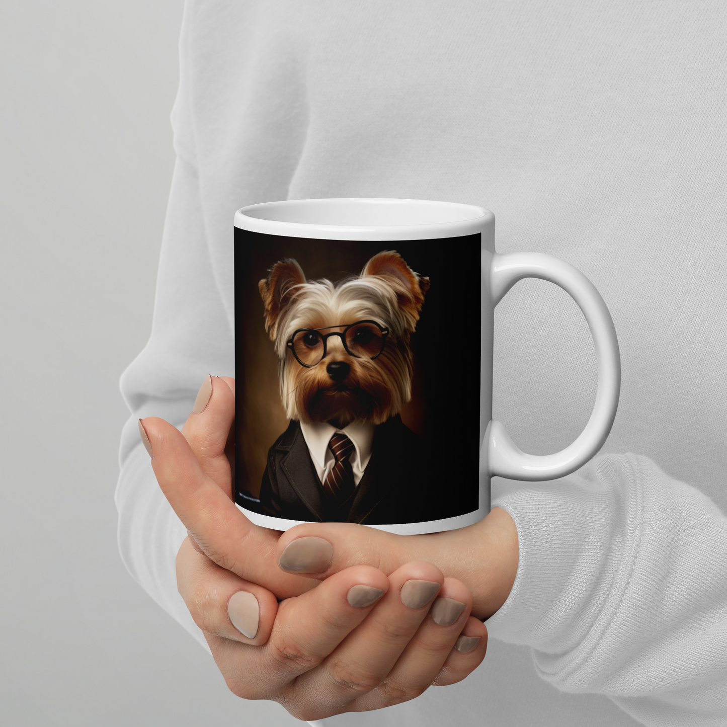 Yorkshire Terrier Lawyer White glossy mug