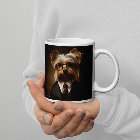 Yorkshire Terrier Lawyer White glossy mug