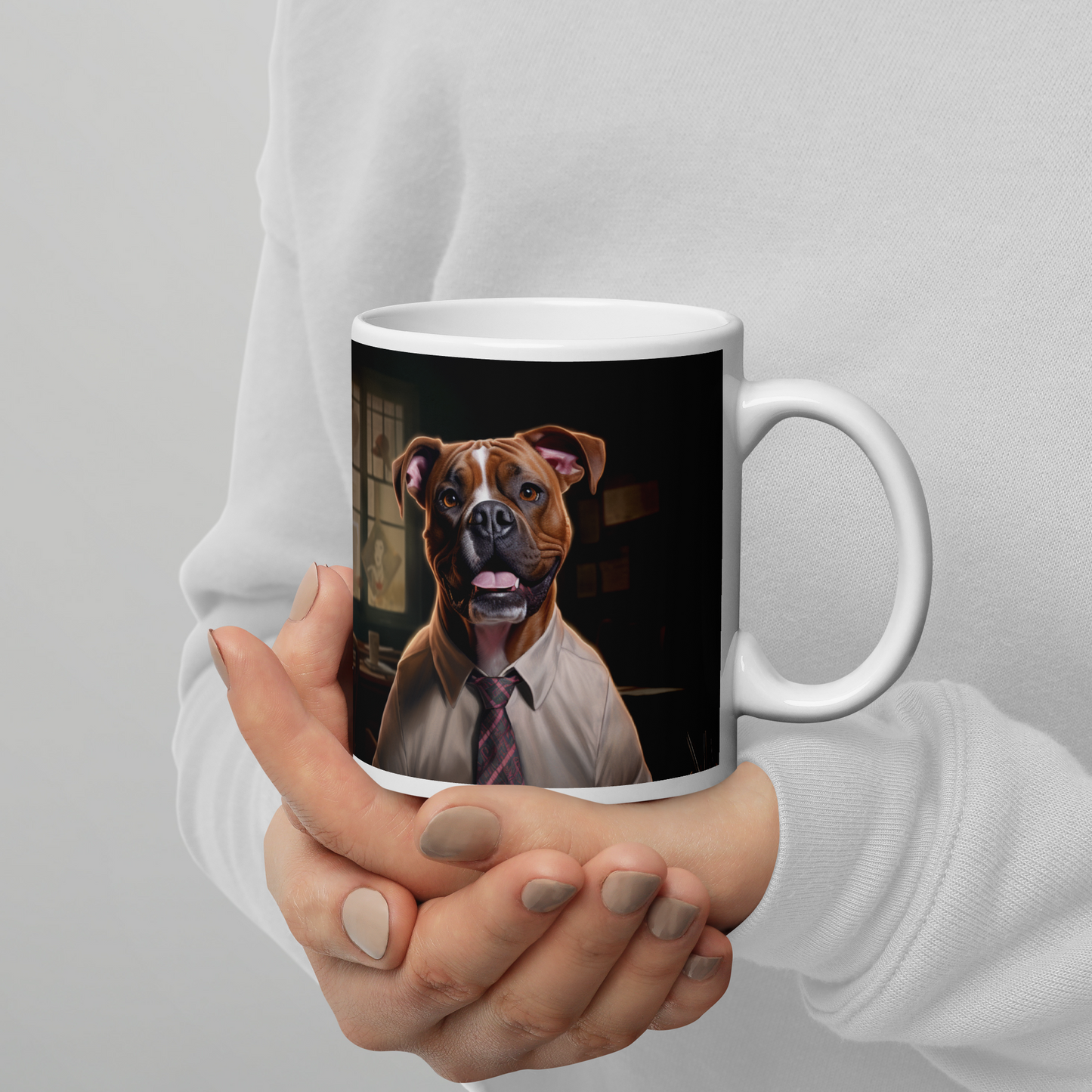 Boxer Lawyer White glossy mug