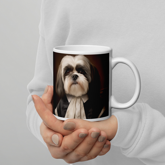 Shih Tzu Lawyer White glossy mug