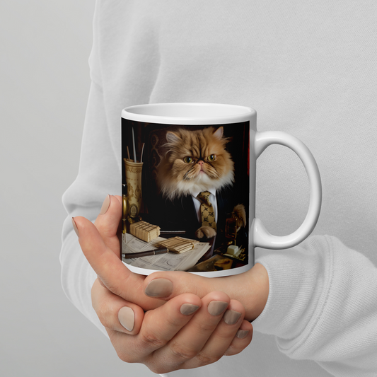 Maine Coon Lawyer White glossy mug