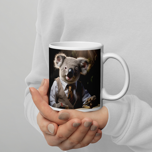 Koala Lawyer White glossy mug