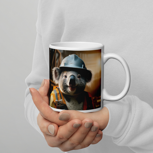 Guinea Pigs Engineer White glossy mug