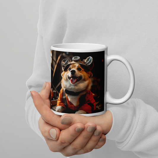 Pembroke Welsh Corgi Engineer White glossy mug