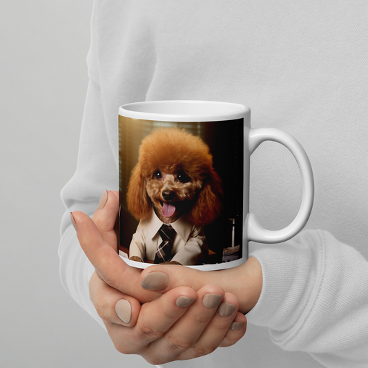 Poodle Teacher White glossy mug