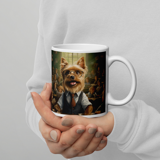 Yorkshire Terrier Teacher White glossy mug