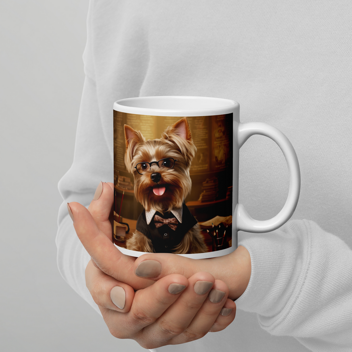 Shih Tzu Teacher White glossy mug