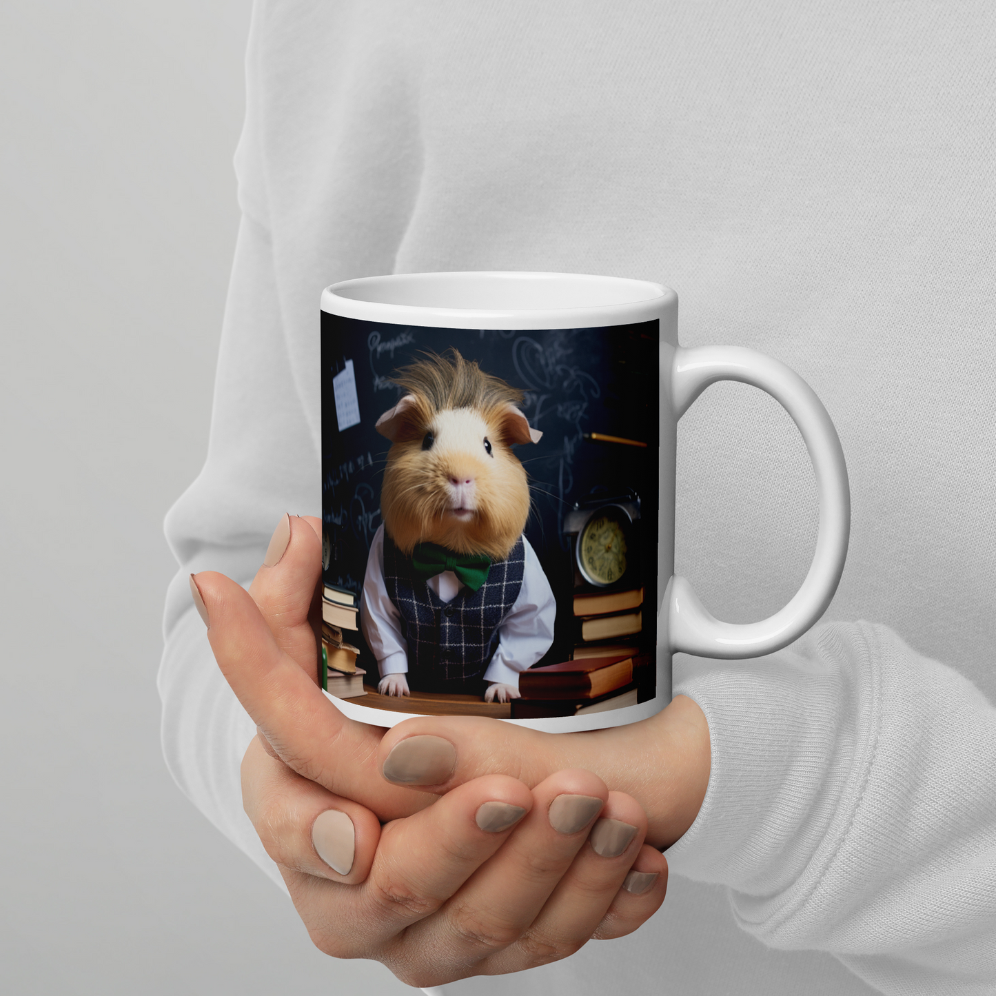 Guinea Pigs Teacher White glossy mug