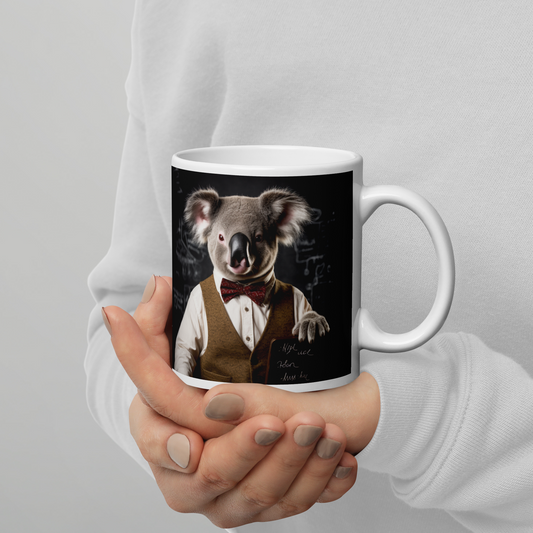 Koala Teacher White glossy mug