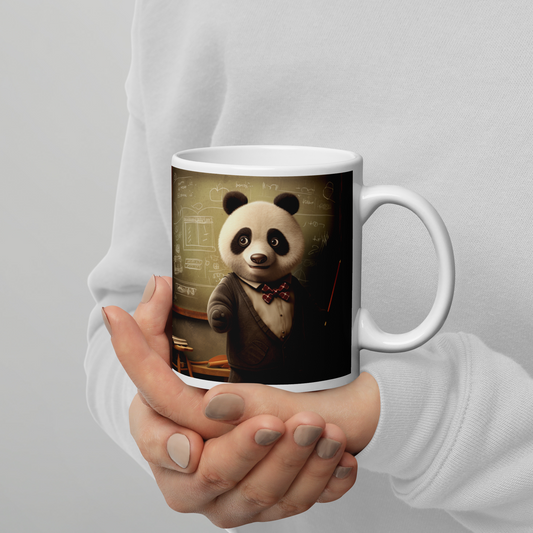 Panda Teacher White glossy mug