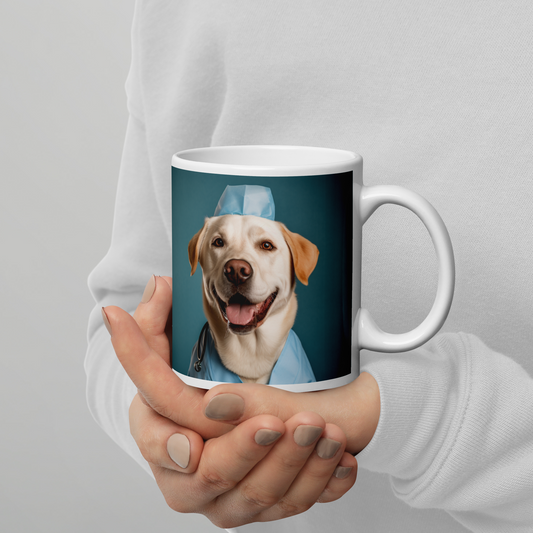Labrador Retriever Nurse White glossy mug