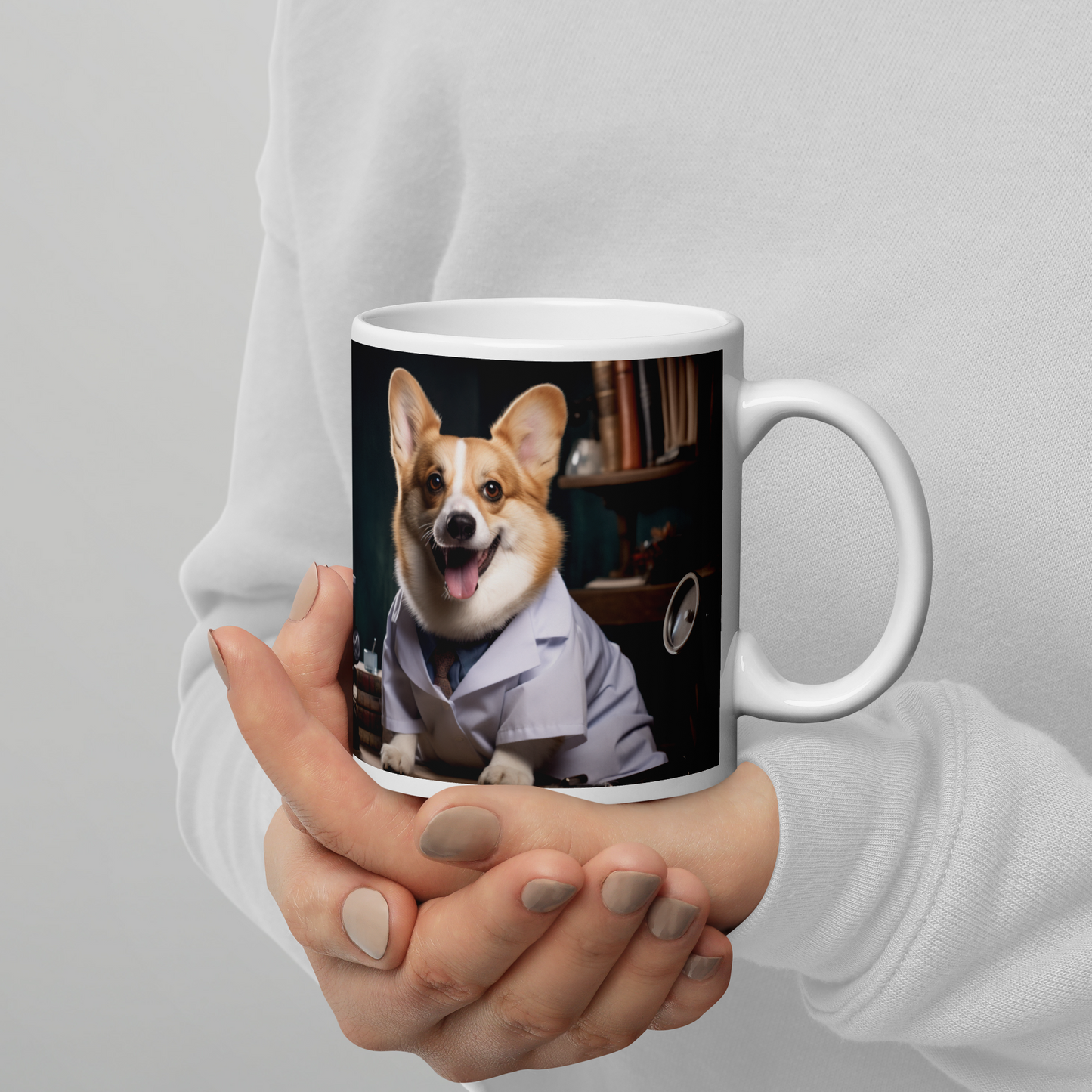 Pembroke Welsh Corgi Nurse White glossy mug