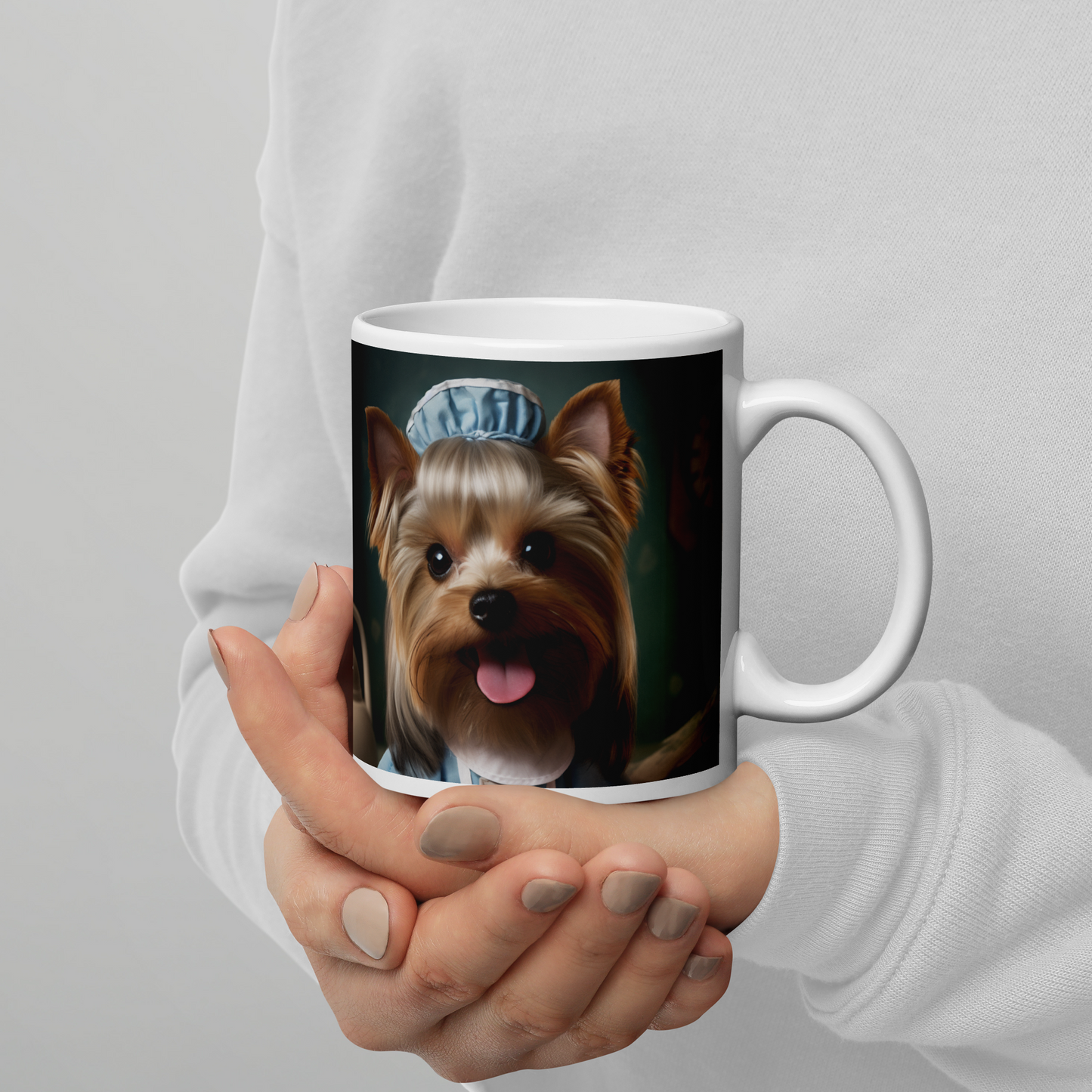 Shih Tzu Nurse White glossy mug