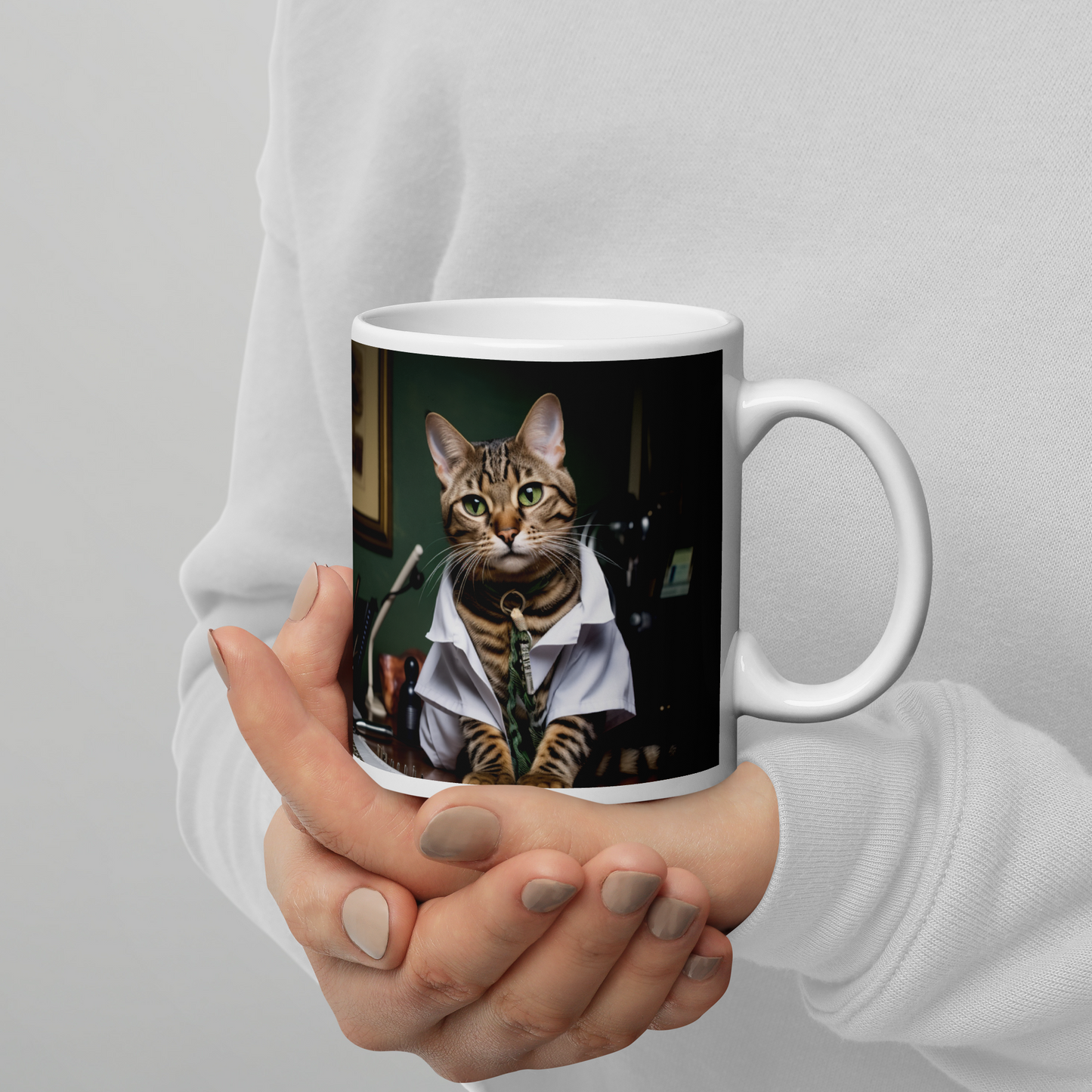 Bengal Nurse White glossy mug