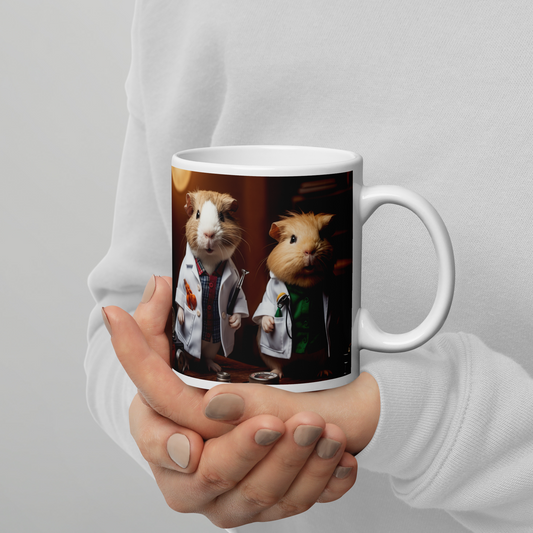 Guinea Pigs Nurse White glossy mug