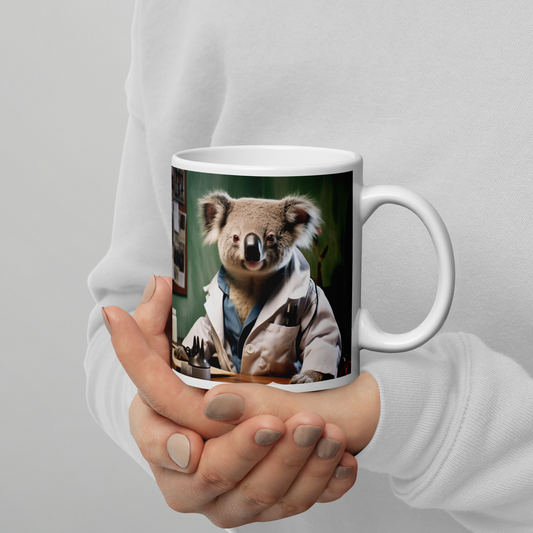 Koala Nurse White glossy mug