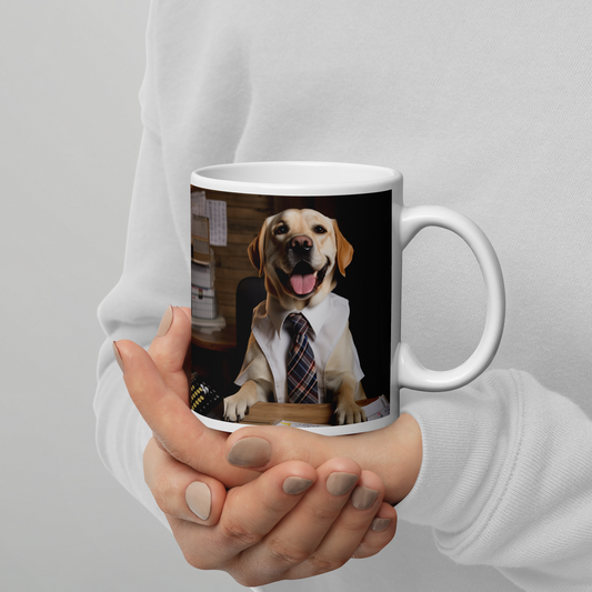 Labrador Retriever Accountant White glossy mug