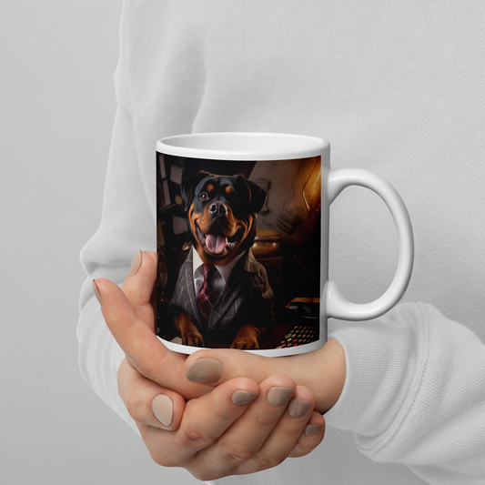 Rottweiler Accountant White glossy mug