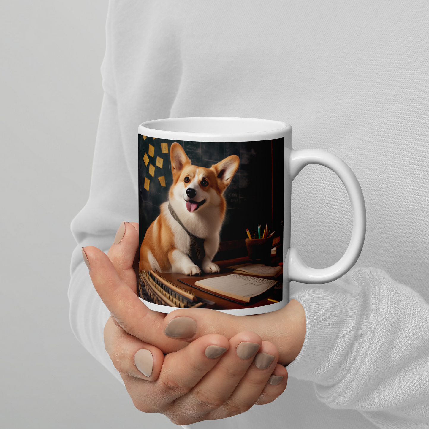 Pembroke Welsh Corgi Teacher White glossy mug