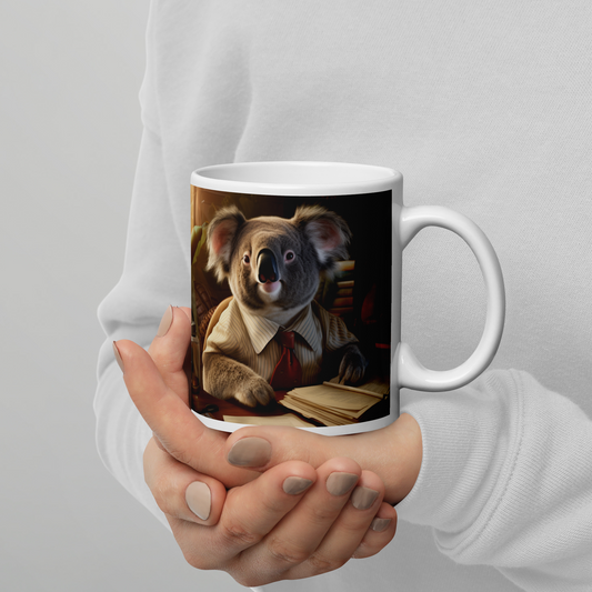 Koala Accountant White glossy mug