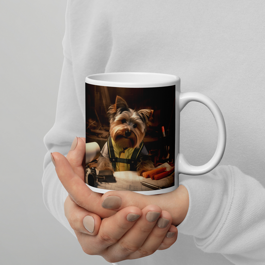 Yorkshire Terrier Architect White glossy mug